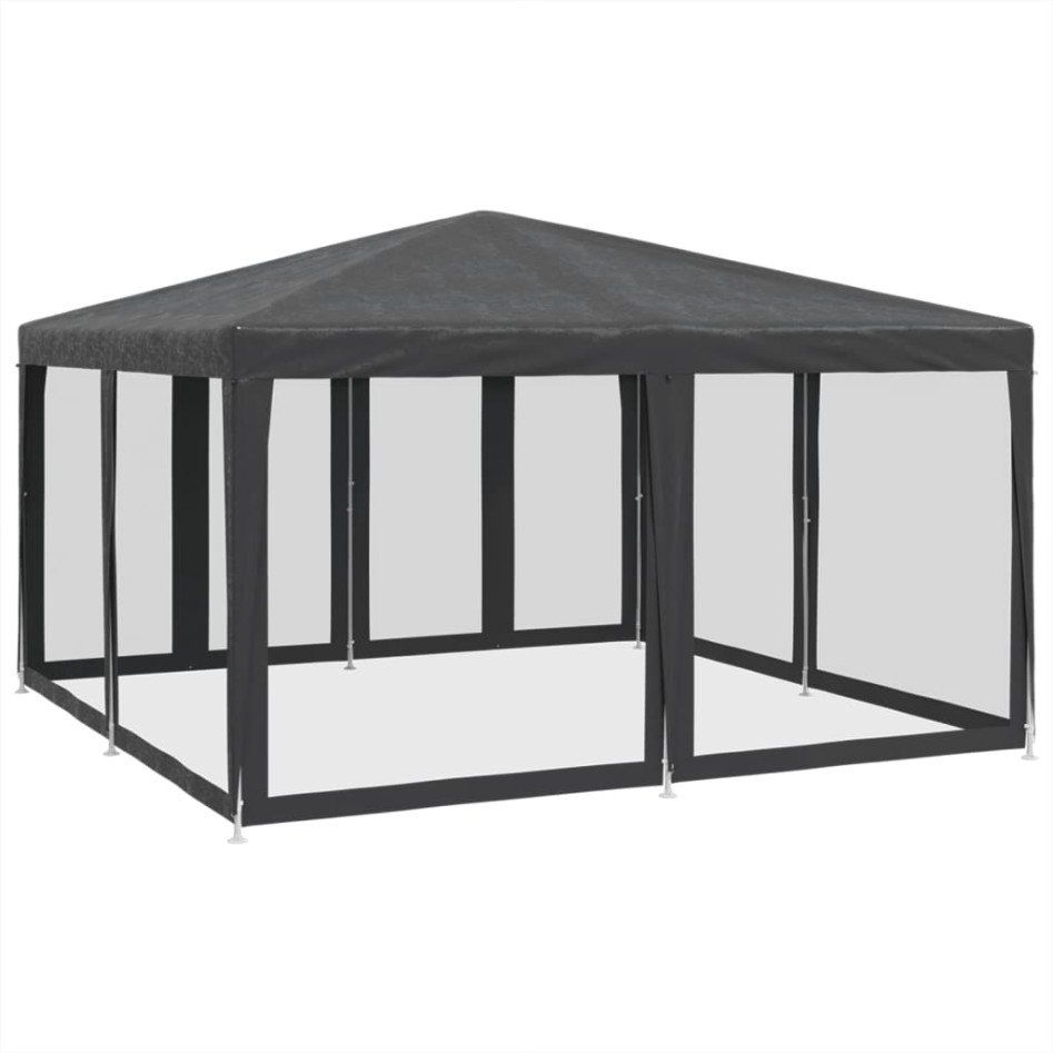 Carpa para fiestas 8 paredes de malla HDPE gris antracita 4x4