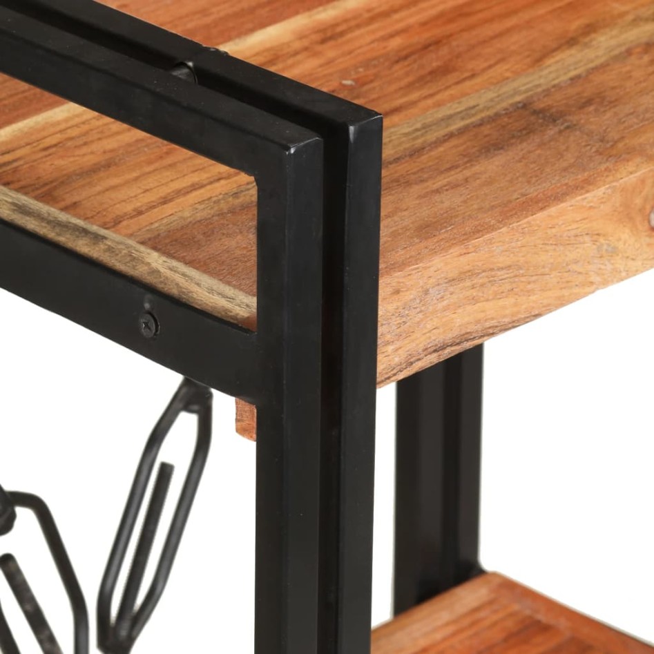 Estantería de 3 niveles de madera maciza de acacia 60x30x80