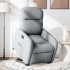 Sillón reclinable elevable de tela gris