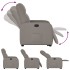Sillón reclinable elevable tela gris