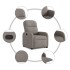 Sillón reclinable elevable tela gris