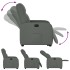Sillón eléctrico reclinable elevable de tela gris