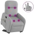 Sillón de masaje reclinable de pie de tela gris