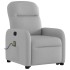 Sillón de masaje reclinable de pie de tela gris