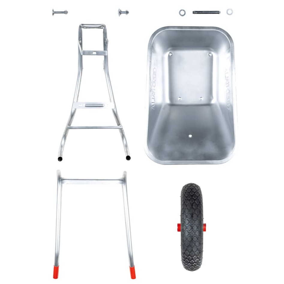 Carretilla 90 L 150 kg acero galvanizado y