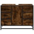 Armario lavabo baño madera ingeniería roble ahumado 80x33x60
