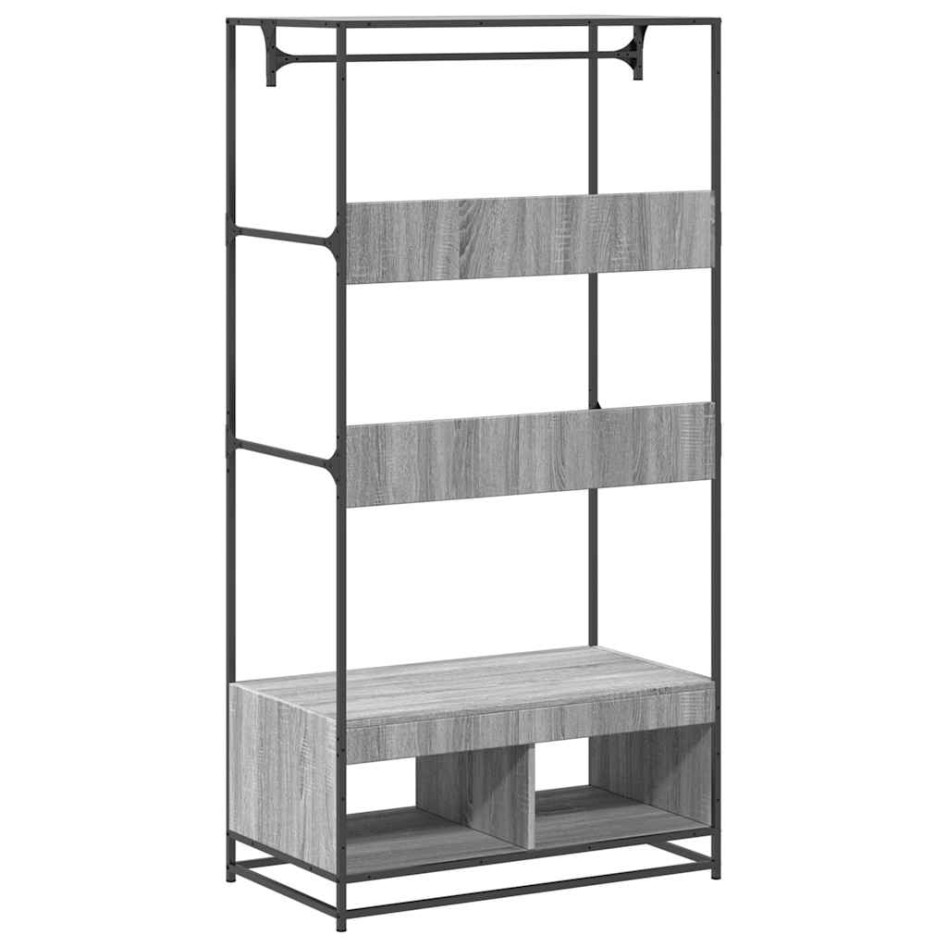 Armario de madera de ingeniería gris Sonoma 90x50x180