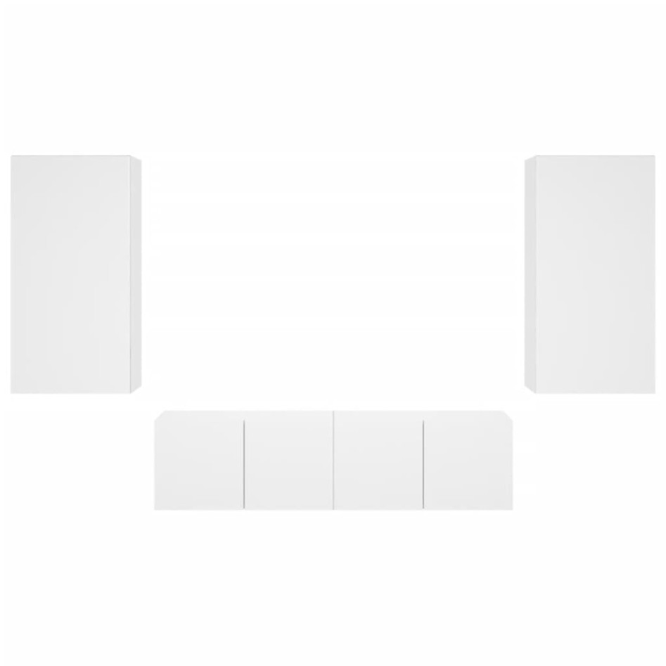 Muebles de TV de pared con LED 4 pzas madera ingeniería