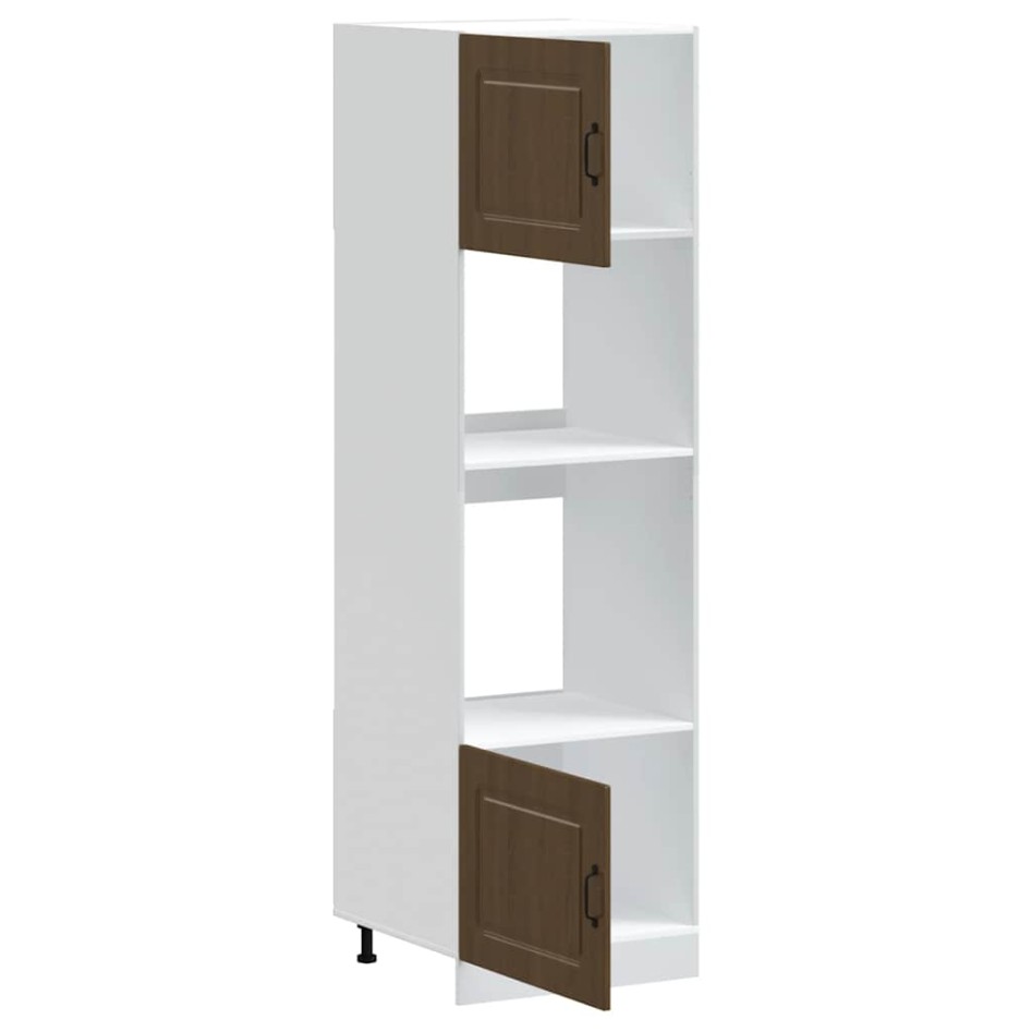 Armarios para horno 2 uds Lucca roble marrón madera