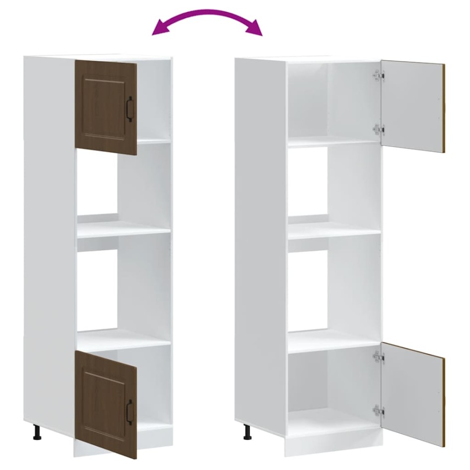 Armarios para horno 2 uds Lucca roble marrón madera