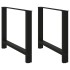 Patas de mesa de centro acero negro 2 uds 90x(72-73)
