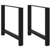 Patas de mesa de centro acero negro 2 uds 90x(72-73) cm