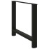 Patas de mesa de centro acero negro 2 uds 90x(72-73)