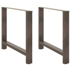 Patas para mesa de centro de acero natural 2 uds 100x(72-73)