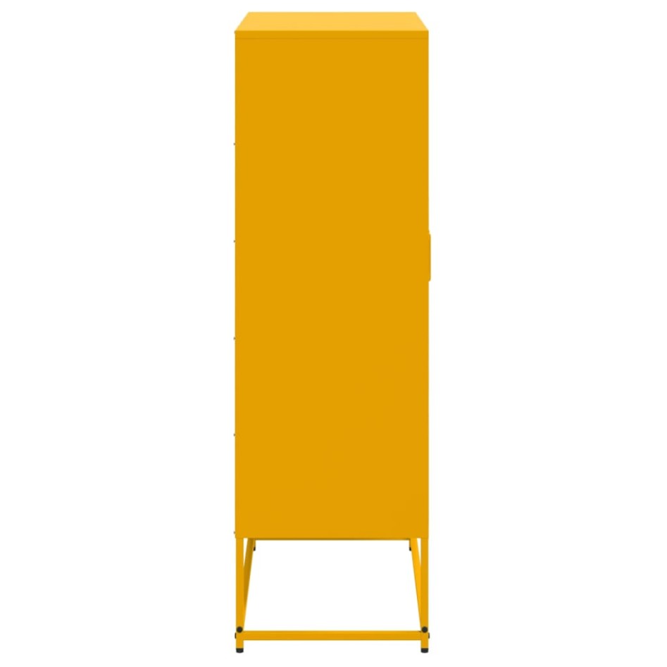Aparador de acero amarillo mostaza 68,5x38,5x123,5