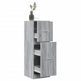Armario botiquín madera ingeniería gris Sonoma 40x41x118