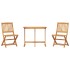 Set de comedor de jardín plegable 3 pzas madera maciza