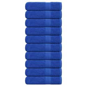 Toallas de baño 10 uds azul 100x150 cm 360 g/m² 100%