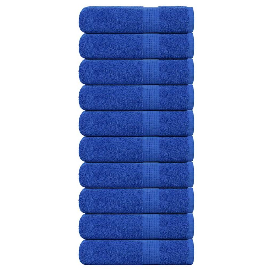 Toallas de baño 10 uds azul 100x150 cm 360 g/m² 100%