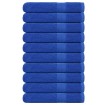 Toallas 10 uds 100% algodón azul 100x200 cm 600 gsm