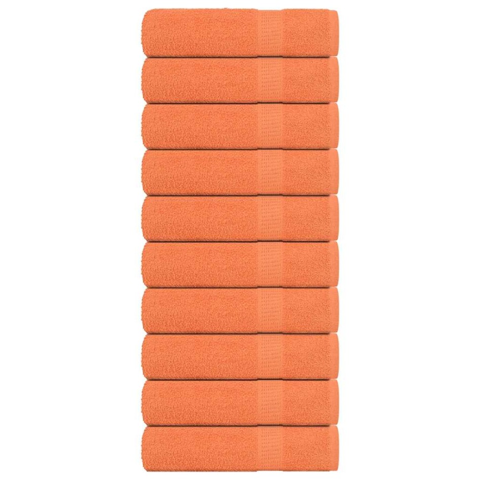 Toallas de baño 10 uds naranja 100x150 cm 360gsm 100%