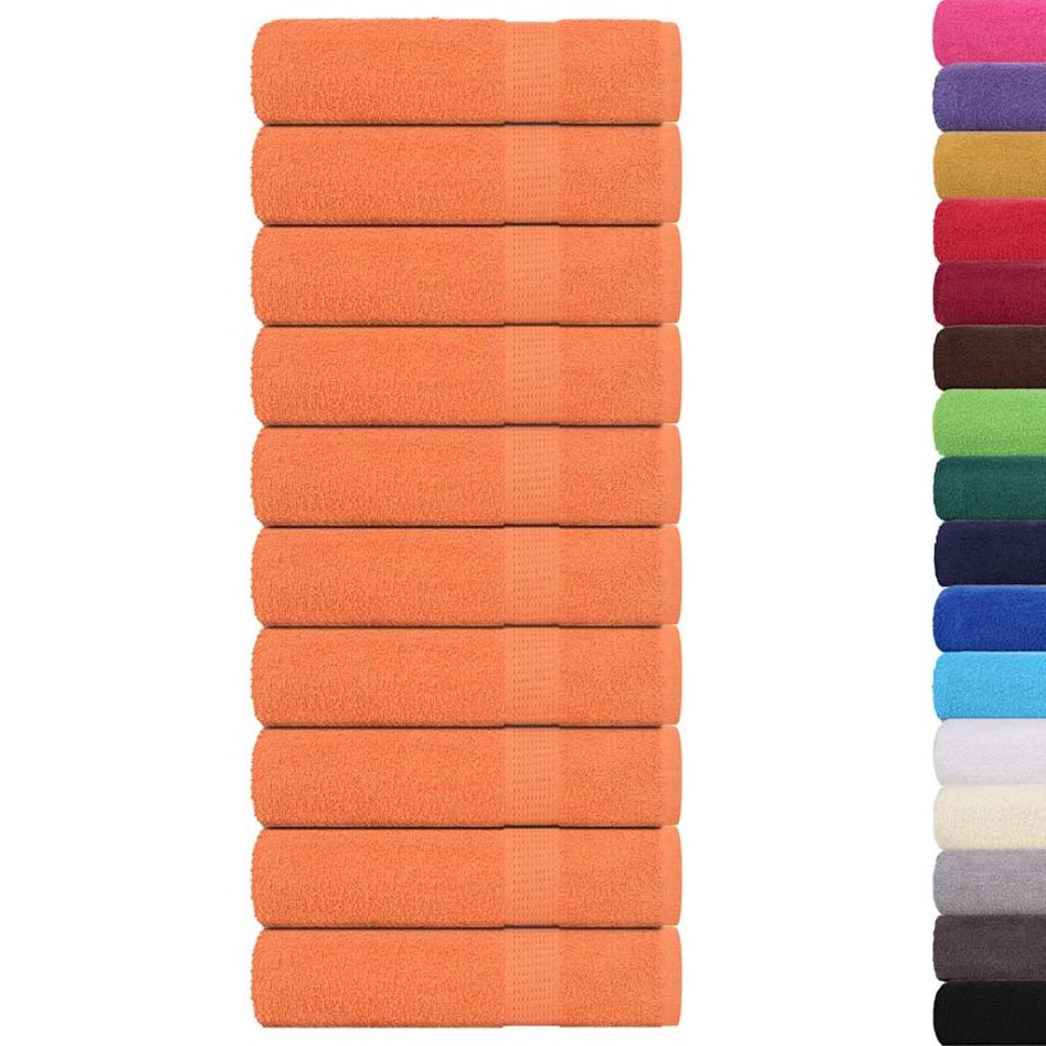 Toallas de baño 10 uds naranja 100x150 cm 360gsm 100%