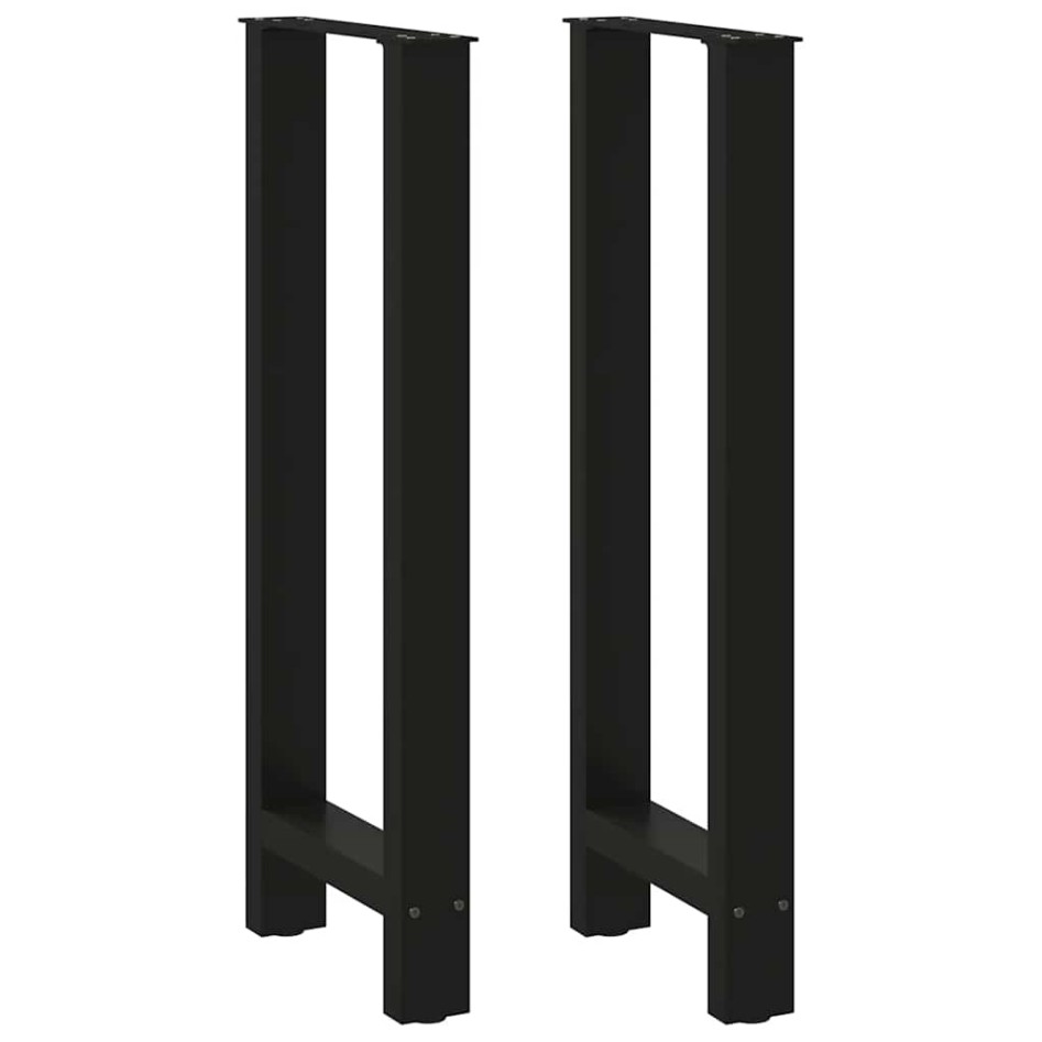 Patas de mesa de centro acero negro 2 uds 50x(100-101)