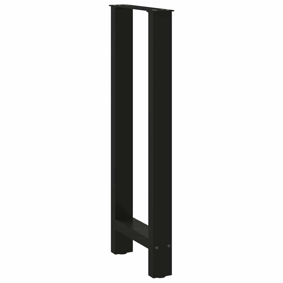 Patas de mesa de centro acero negro 2 uds 50x(100-101)