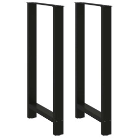 Patas de mesa de centro acero negro 2 uds 60x(110-111)