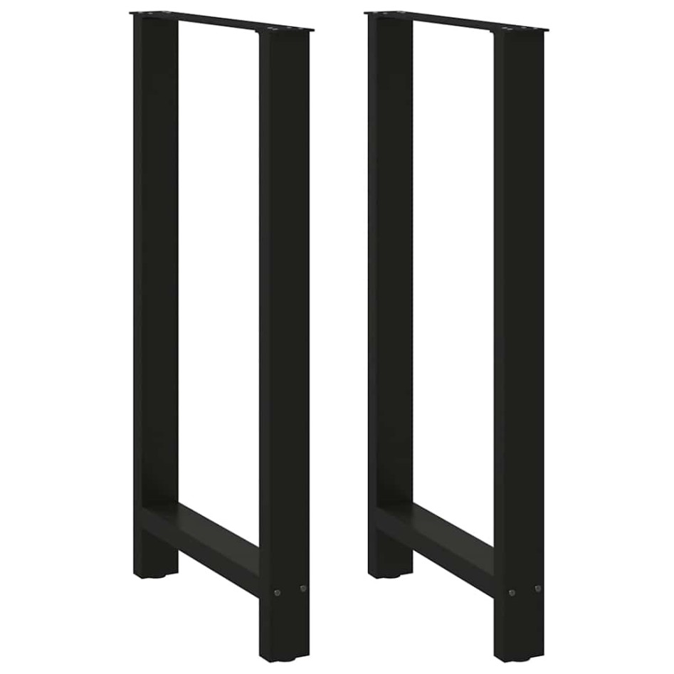 Patas de mesa de centro acero negro 2 uds 60x(110-111)