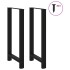 Patas de mesa de centro acero negro 2 uds 60x(110-111)