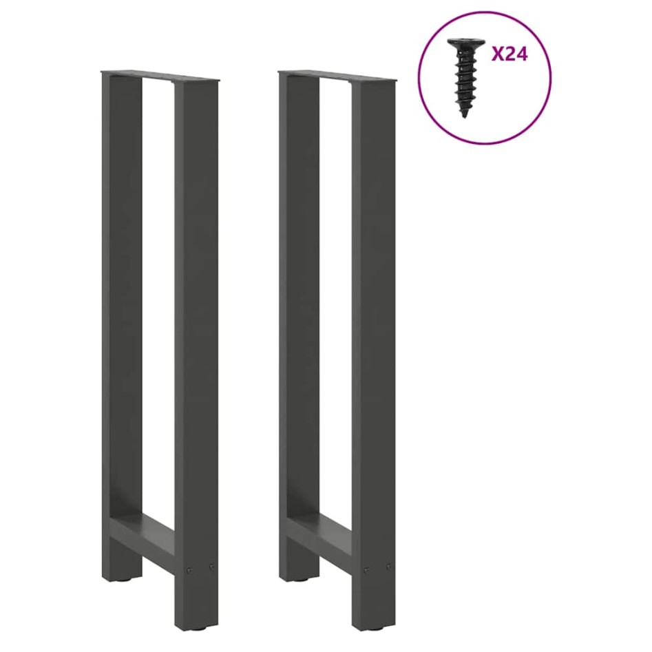 Patas de mesa de centro acero antracita 2 uds 50x(110-111)
