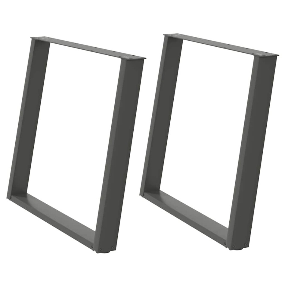 Patas para mesa comedor forma U 2uds antracita 90x(72-73)