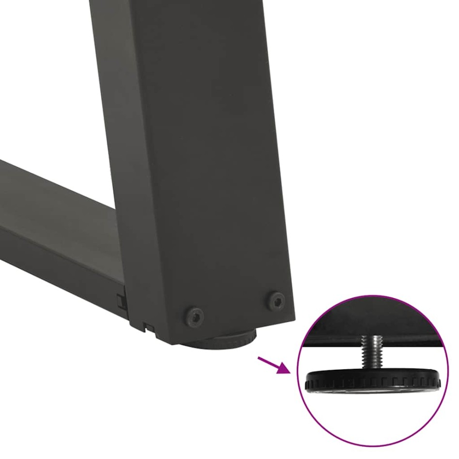 Patas para mesa comedor forma U 2uds antracita 90x(72-73)