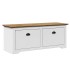 Banco de recibidor BODO blanco y marrón 114x40x45