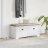 Banco de recibidor BODO blanco y marrón 114x40x45