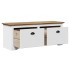 Banco de recibidor BODO blanco y marrón 114x40x45