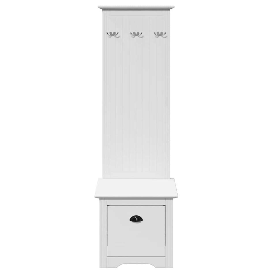 Mueble de entrada con ganchos BODO blanco 50x40x157