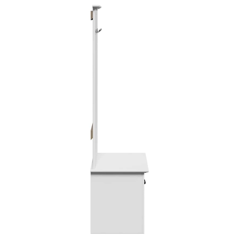 Mueble de entrada con ganchos BODO blanco 50x40x157