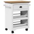 Carrito de cocina BODO blanco y marrón 67,5x45x80