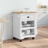 Carrito de cocina BODO blanco y marrón 67,5x45x80