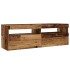 Mueble TV luces LED madera ingeniería envejecida 120x35x40
