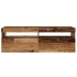 Mueble TV luces LED madera ingeniería envejecida 120x35x40