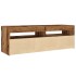 Mueble TV luces LED madera ingeniería envejecida 120x35x40