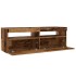 Mueble TV luces LED madera ingeniería envejecida 120x35x40
