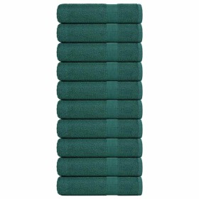 Toallas de baño 10 uds verde 100x150 cm 360 gsm 100%