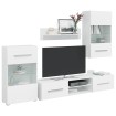 Muebles para TV 5 piezas con iluminación LED blanco mate