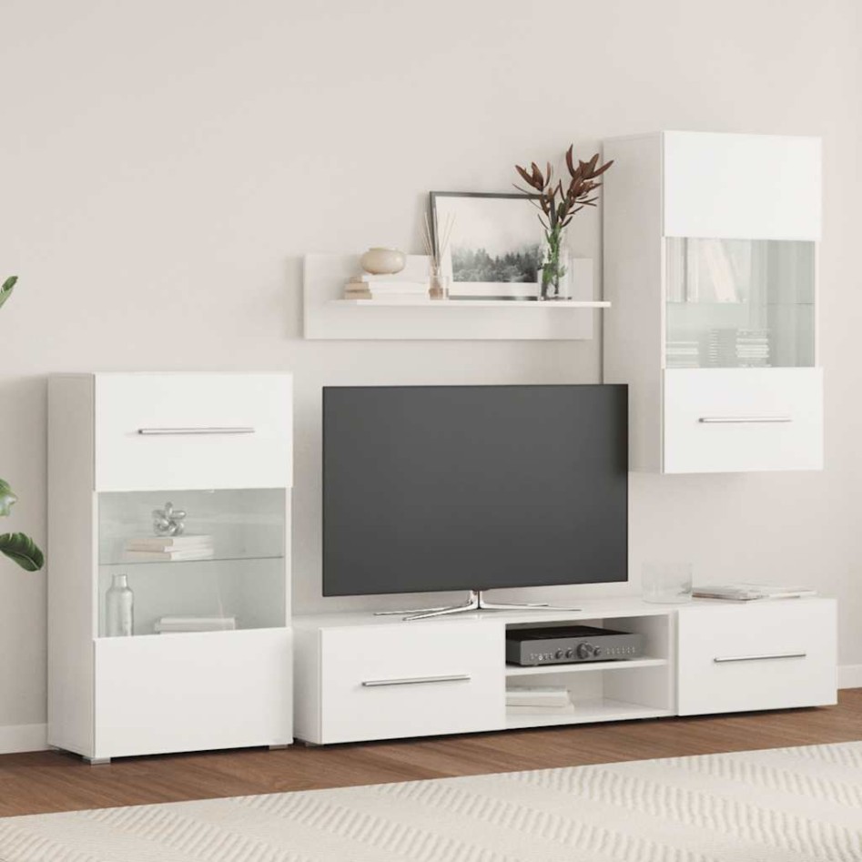 Muebles para TV 5 piezas con iluminación LED blanco