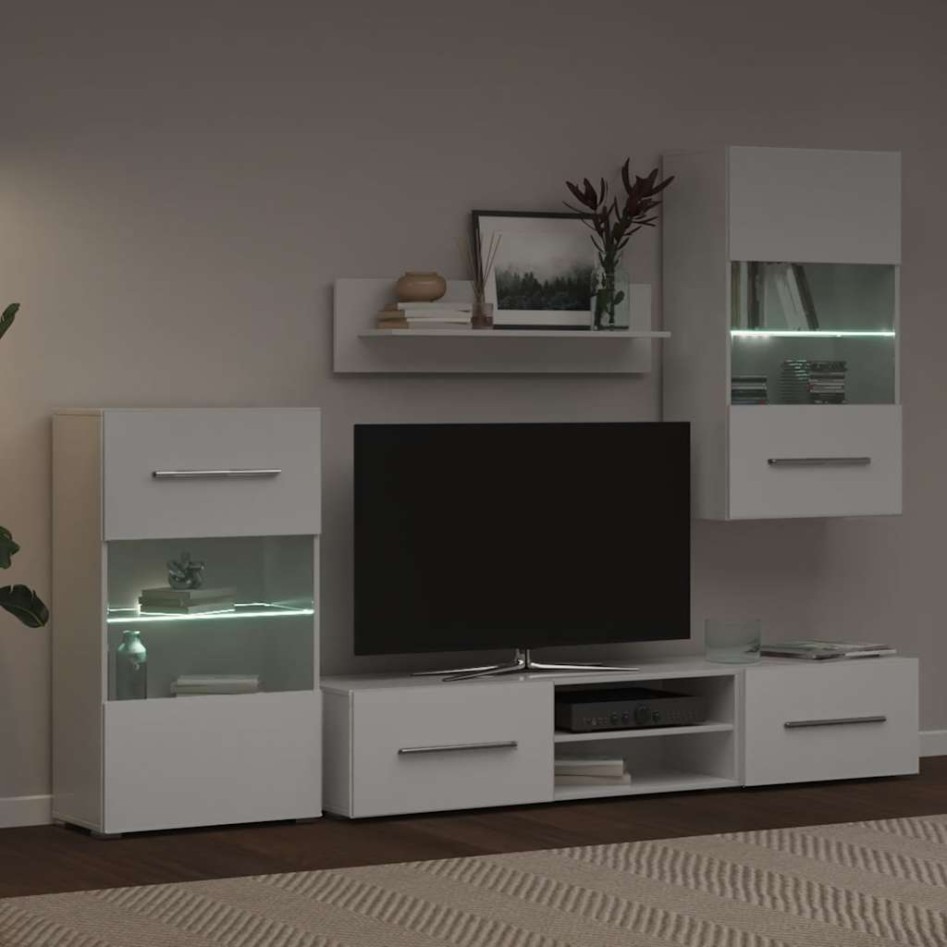 Muebles para TV 5 piezas con iluminación LED blanco