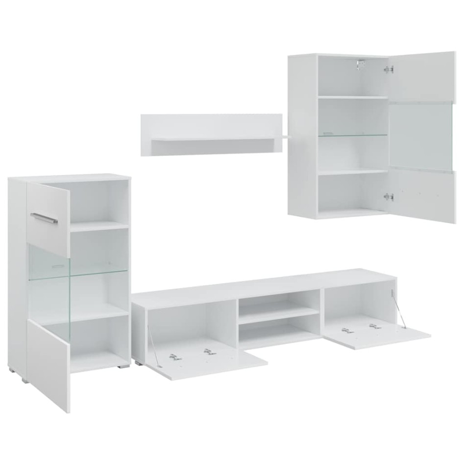 Muebles para TV 5 piezas con iluminación LED blanco